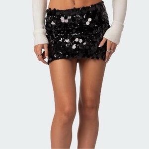 Edikted black sequin mini skirt